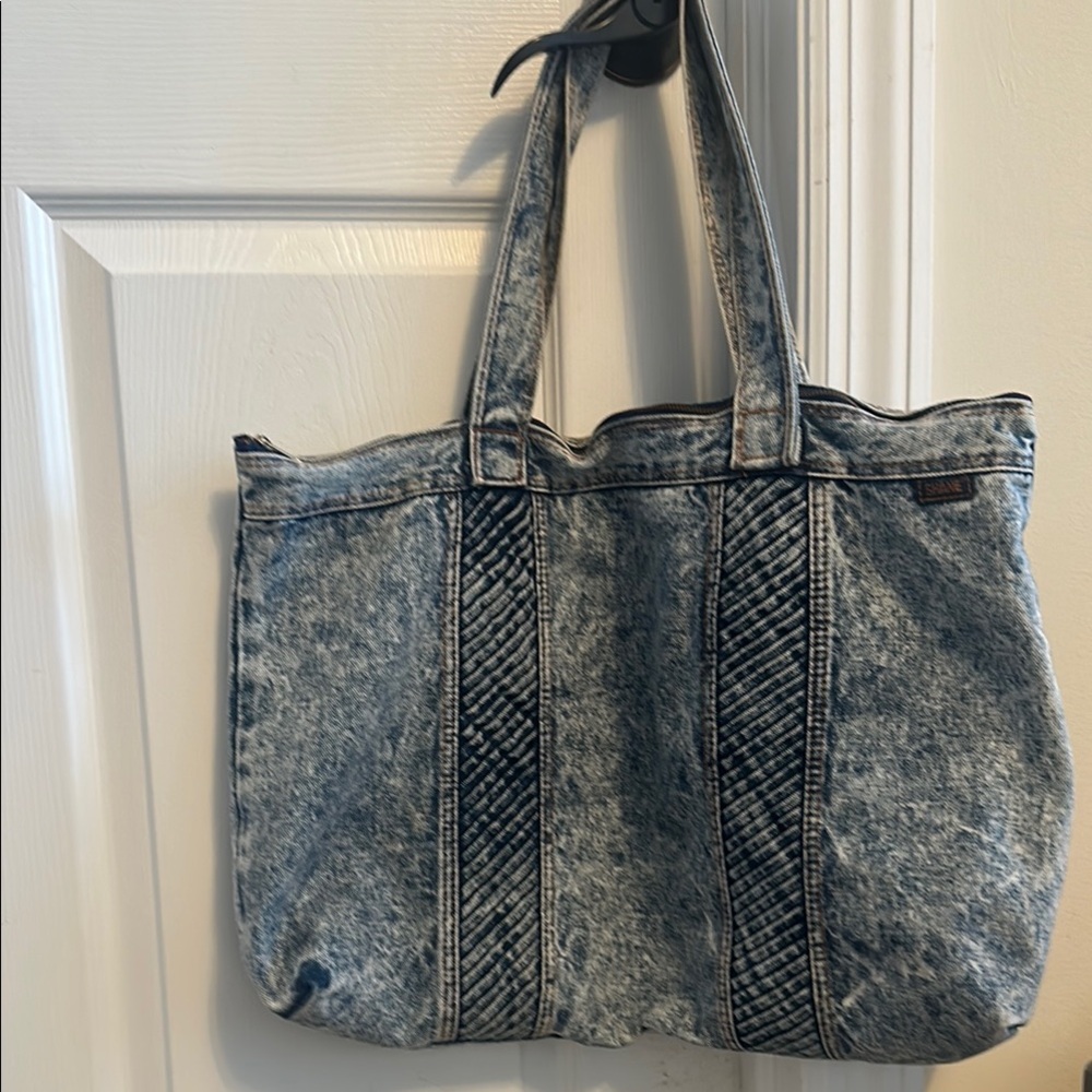 Vtg Shane Acid Wash Denim Tote Bag